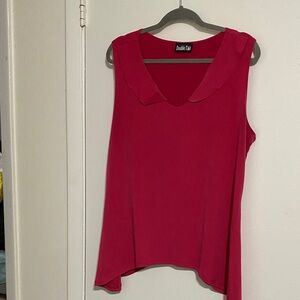 Double Take Women's Vibrant Red Sleeveless Blouse